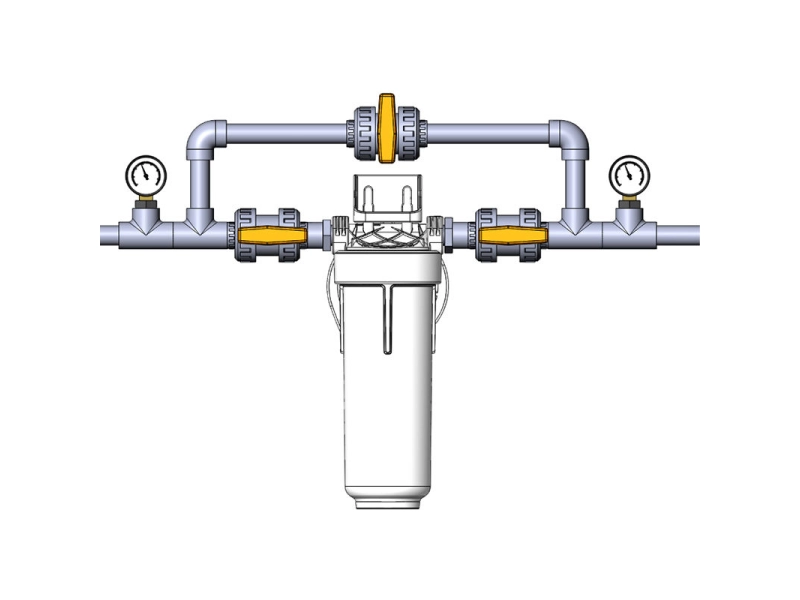 Filtru mecanic apa rece ECOSOFT 10, FI, 1/2, (CARCASA 2,5x10, SUPORT,CHEIE, CARTUS 5 MKM)