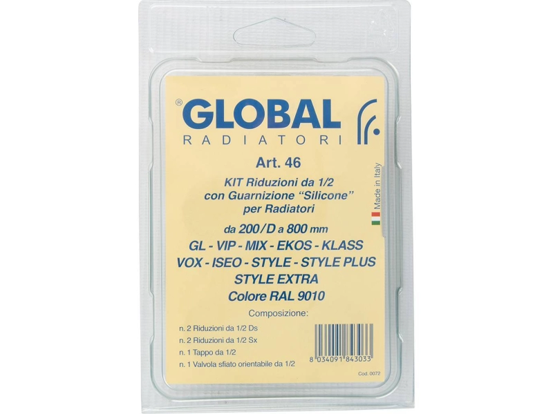 Set radiator aluminiu GLOBAL 1/2 (rad. OSCAR, EKOS PLUS, JUNIOR)