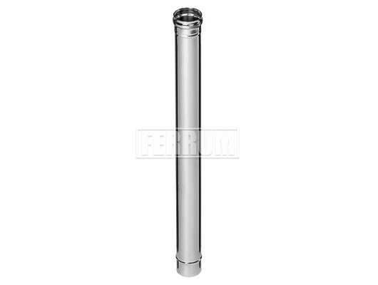 Труба дымоходная FERRUM d.115 мм, L-1000 мм (inox 430/0,5 мм)