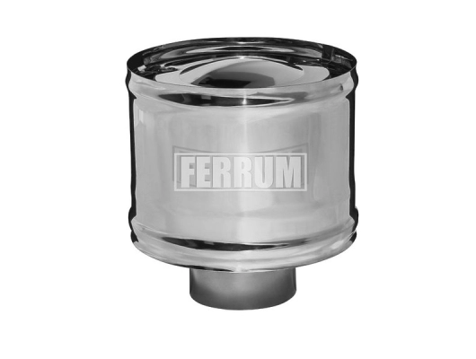 Terminal conic cu palariecu protectie vantului FERRUM d.130 mm (inox 430/0,5 mm)