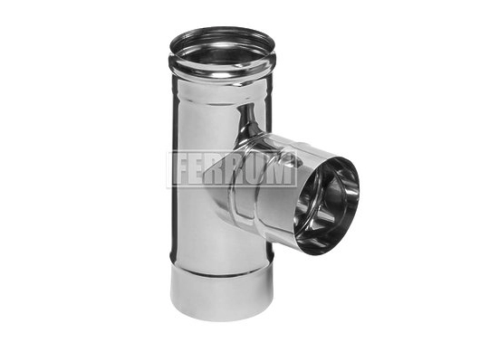 Teu 90° ne izolat pentru cos de fum FERRUM d.150 mm (inox 430/0,8 mm)