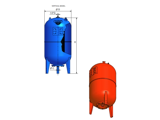 Vas de expansiune pentru apa sanitara Zilmet Ultra-Pro 1000 L 1 1/2 vertical