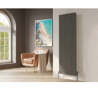 Дизайнерский радиатор LOJIMAX коллекция BAMBOO DOUBLE 1800x359 мм, Антрацит 