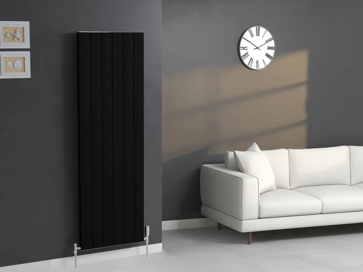 Calorifer decorativ LOJIMAX colecția KALSEDON DOUBLE 1400x375 mm, Negru
