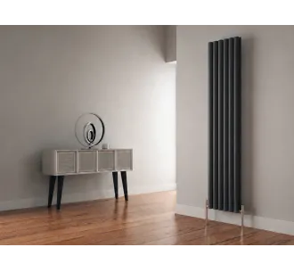 Radiator de design CARISA, colecția TALLIS DOUBLE, 1800x350 mm, NEGRU