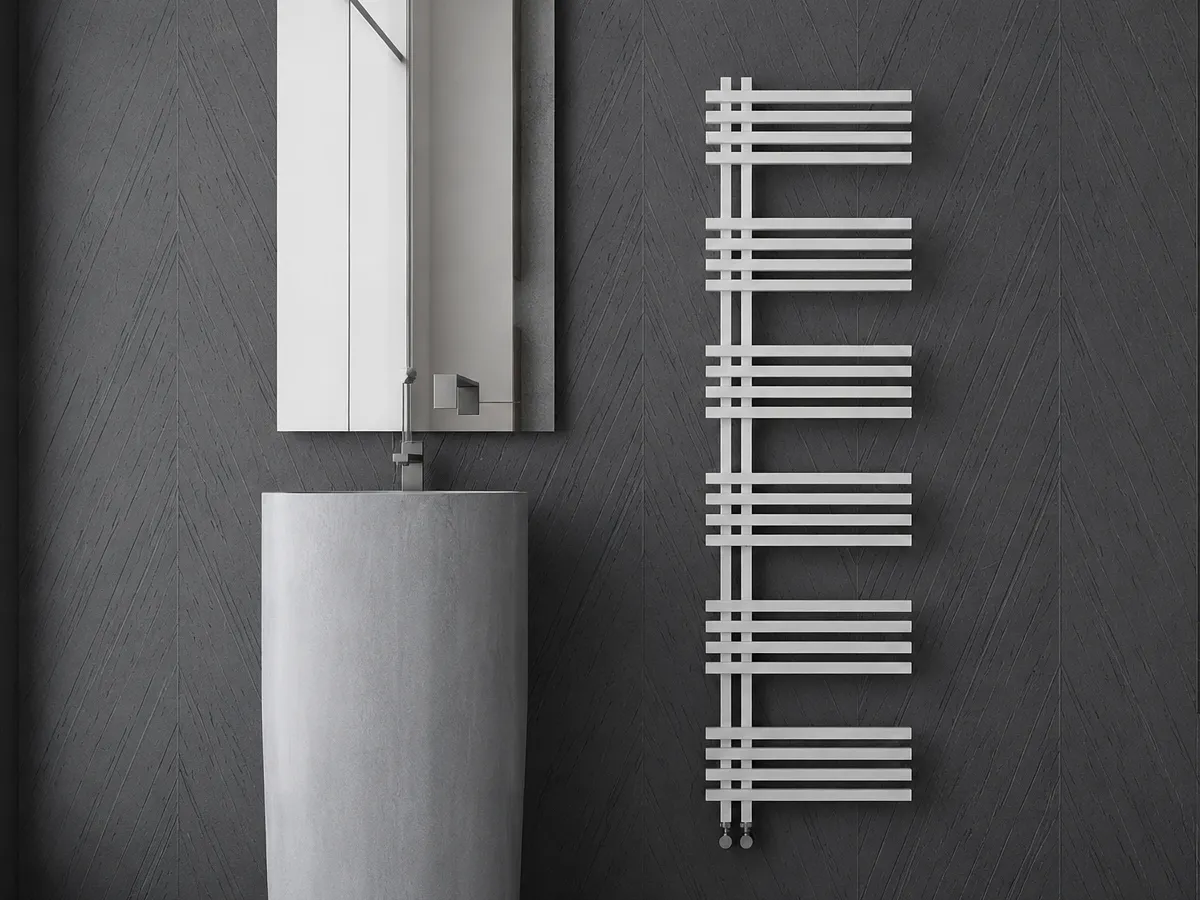 Uscător de prosoape de design CARISA, colecția TERRA, 852x500 mm, ALB