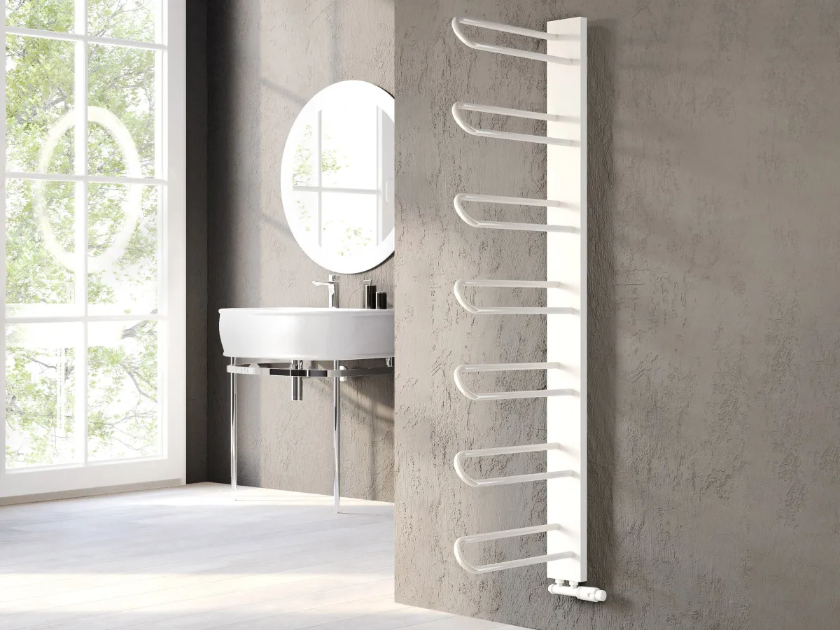Uscător de prosoape de design LOJIMAX colecția PRUSIAS 1200x400 mm, Alb