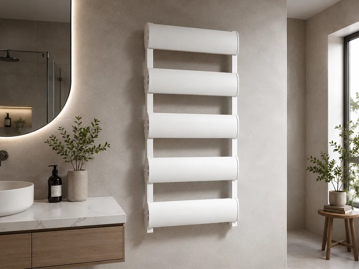 Uscător de prosoape de design LOJIMAX colecția WALDO DOUBLE 1400x500 mm, Alb