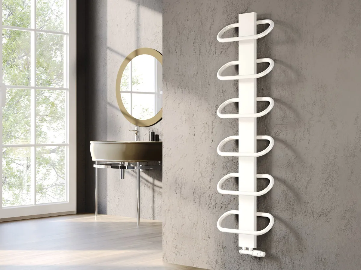 Uscător de prosoape de design LOJIMAX colecția PEARL 1250x400 mm, Alb