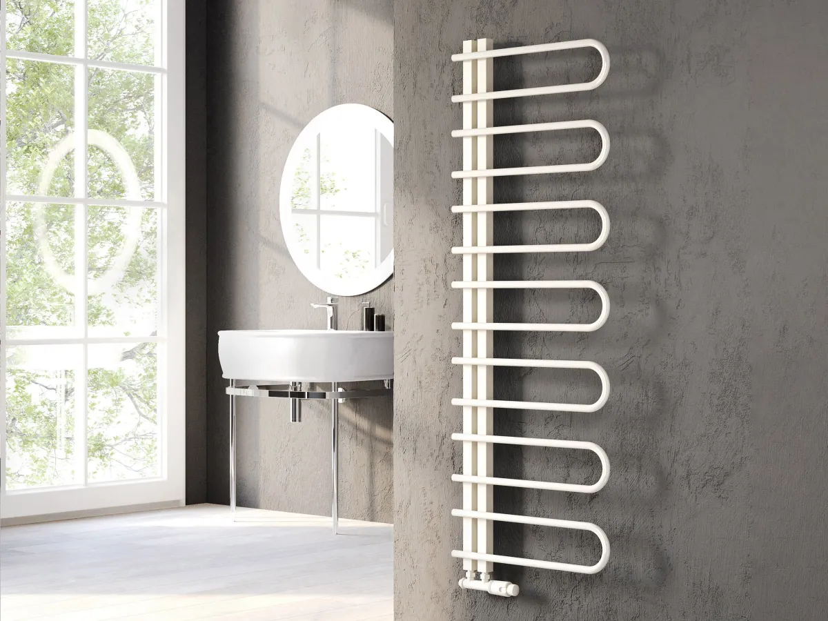 Uscător de prosoape de design LOJIMAX colecția CORTE 1200x500 mm, Lemon