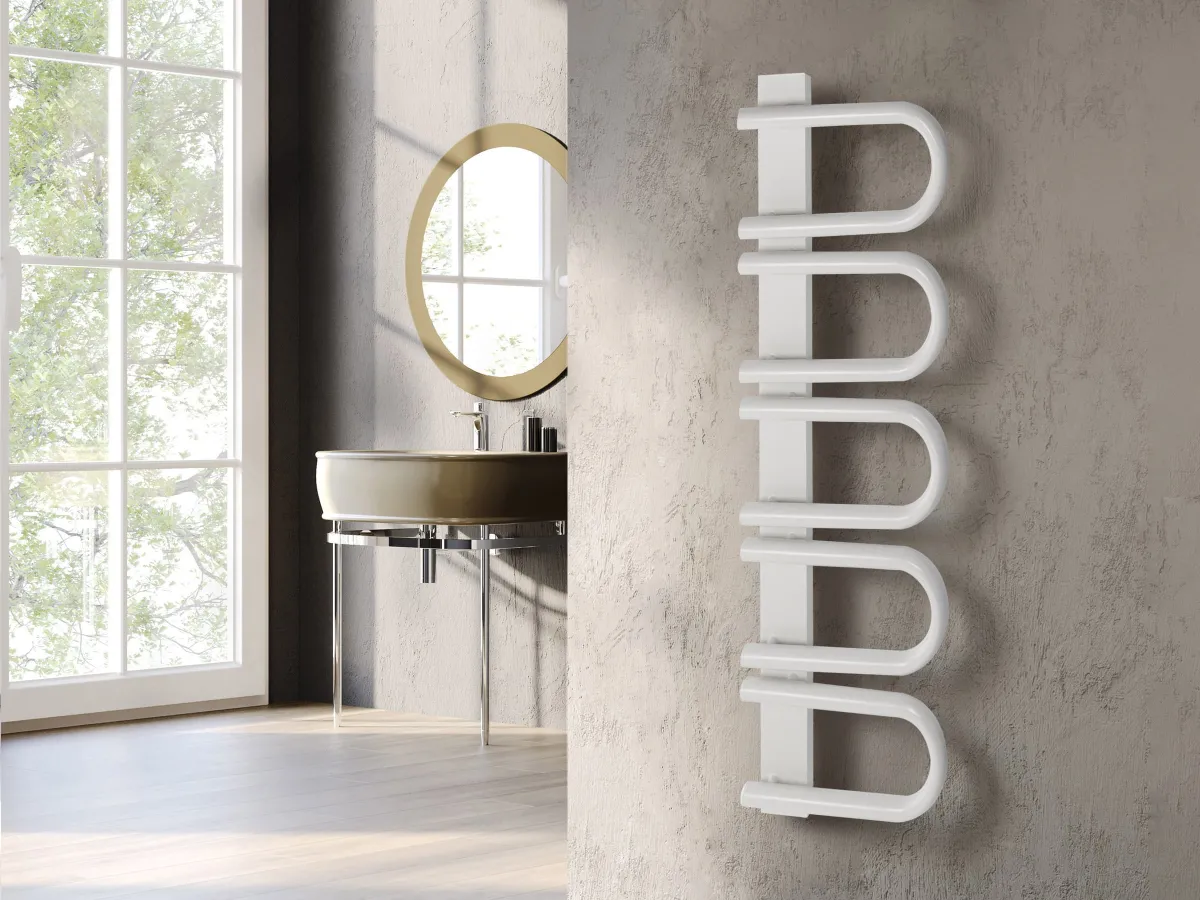 Uscător de prosoape de design LOJIMAX colecția PANA 1720x520 mm, Alb