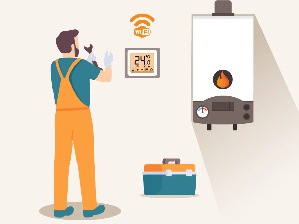 Подключение беспроводного комнатного термостата (Wi-Fi)