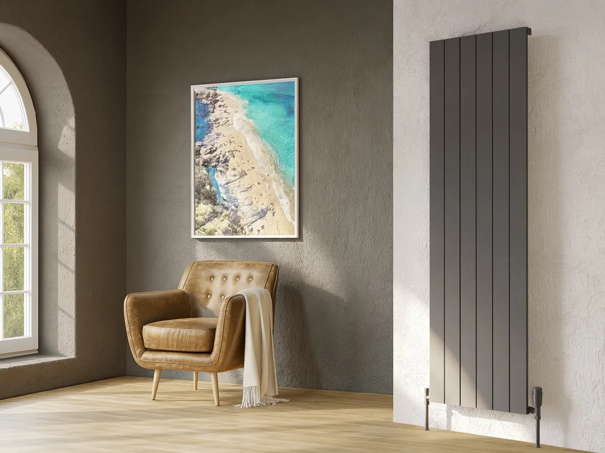 Calorifer decorativ LOJIMAX colecția KALSEDON 1800x375 mm, BLACK SATIN