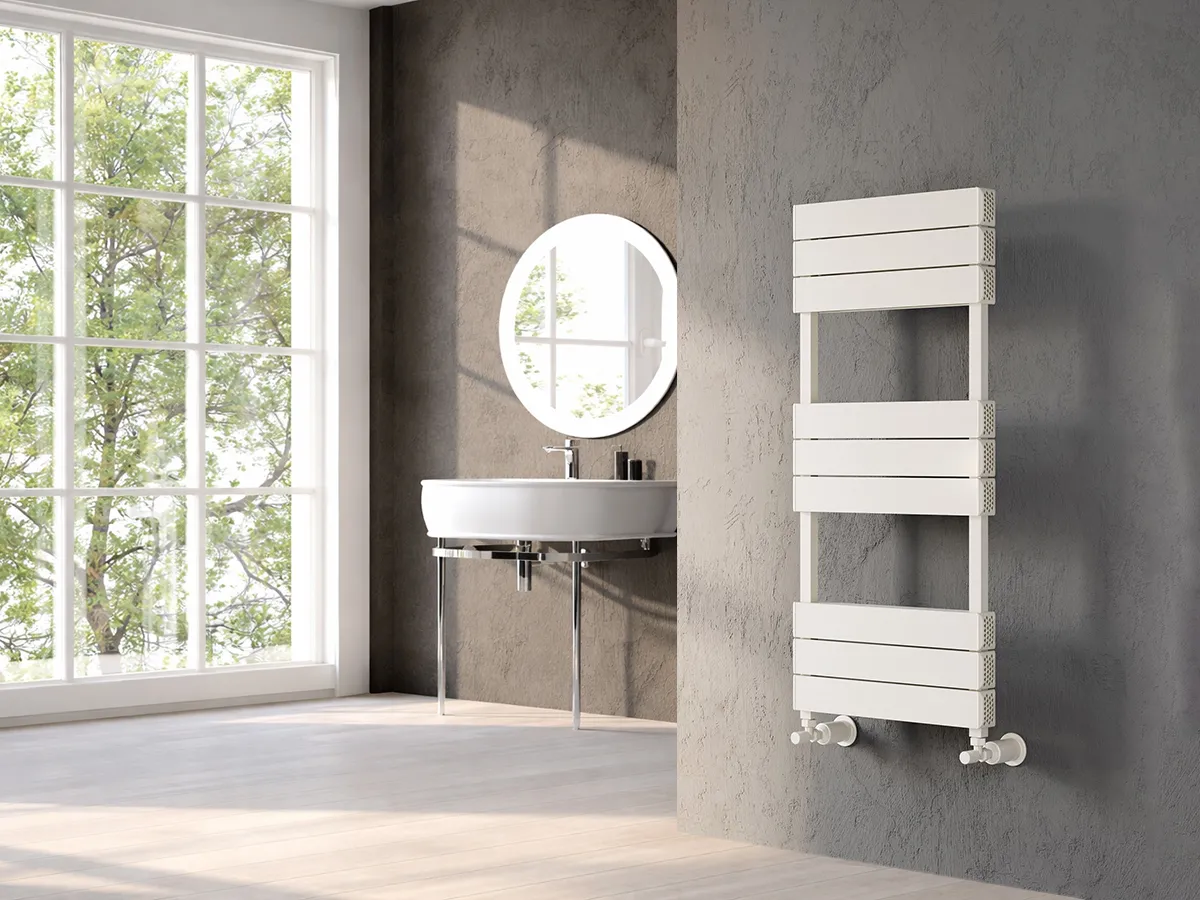 Uscător de prosoape de design LOJIMAX colecția CALVIN 1000x600 mm, Alb