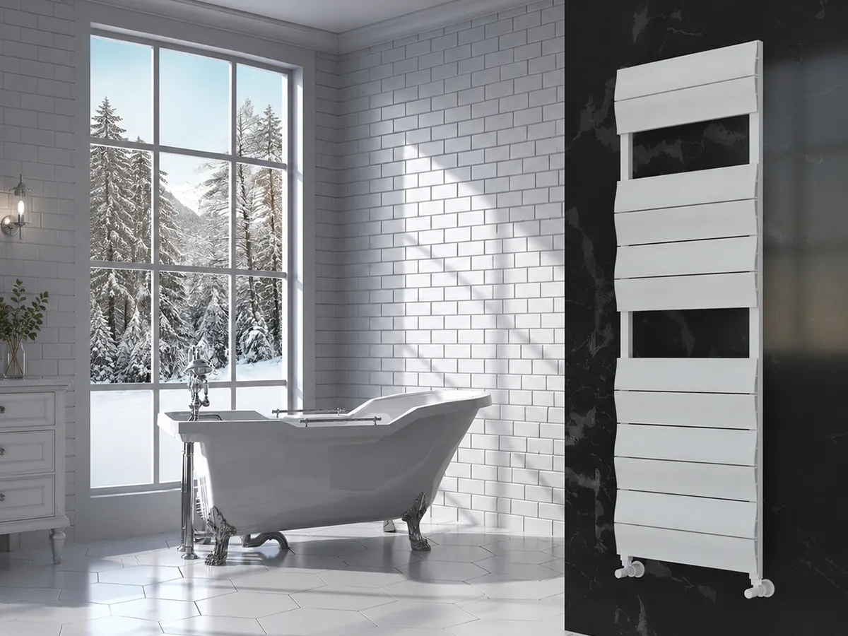 Uscător de prosoape de design LOJIMAX colecția LIA 1200x400 mm, Alb