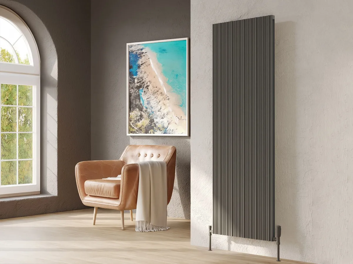 Дизайнерский радиатор LOJIMAX коллекция BAMBOO DOUBLE 1800x359 мм, Антрацит 