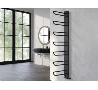 Uscător de prosoape de design LOJIMAX colecția PRUSIAS 1600x400 mm, Negru