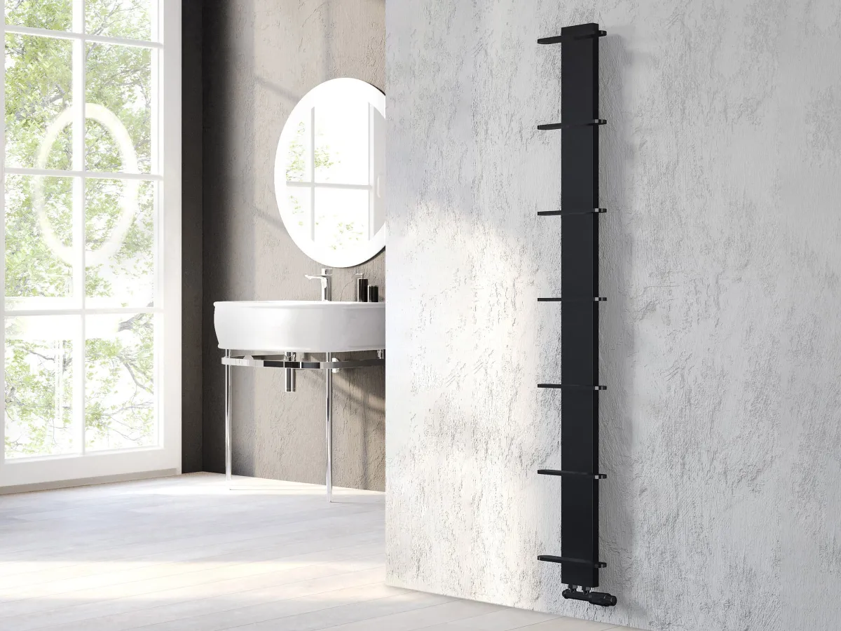 Uscător de prosoape de design LOJIMAX colecția CARETTA 1675x250 mm, Negru