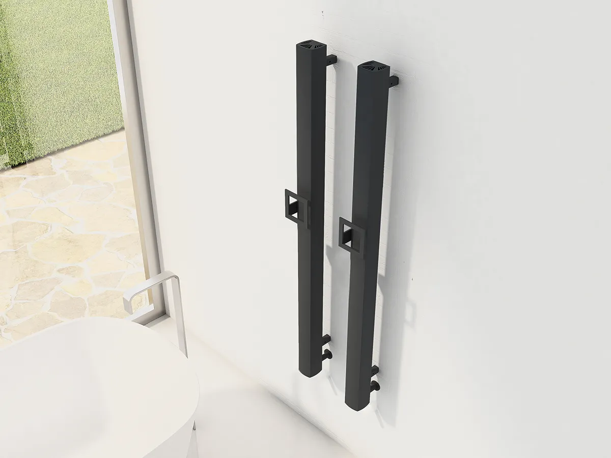 Uscător electric de prosoape de design CARISA, colecția VESTA S, 1200x70 mm, NEGRU