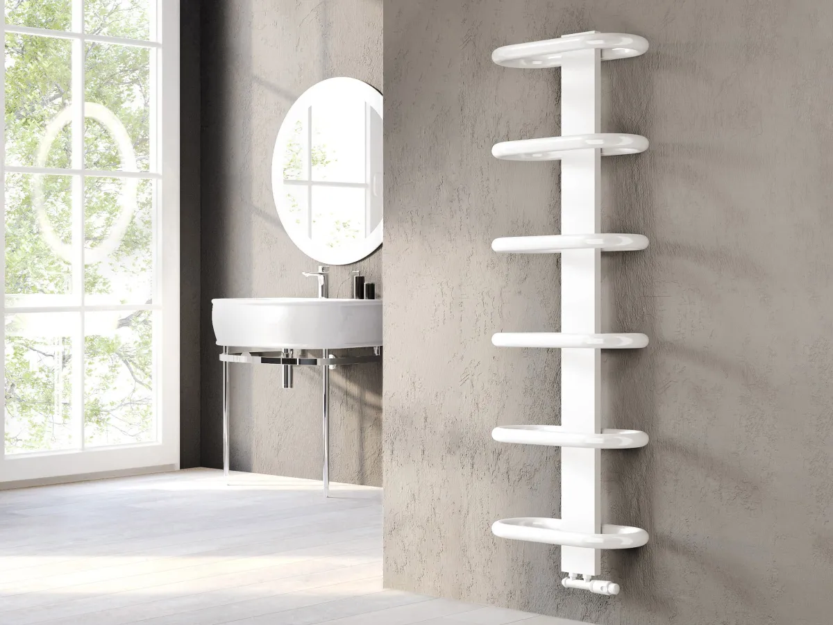 Uscător de prosoape de design LOJIMAX colecția TEOS 1430x400 mm, Alb