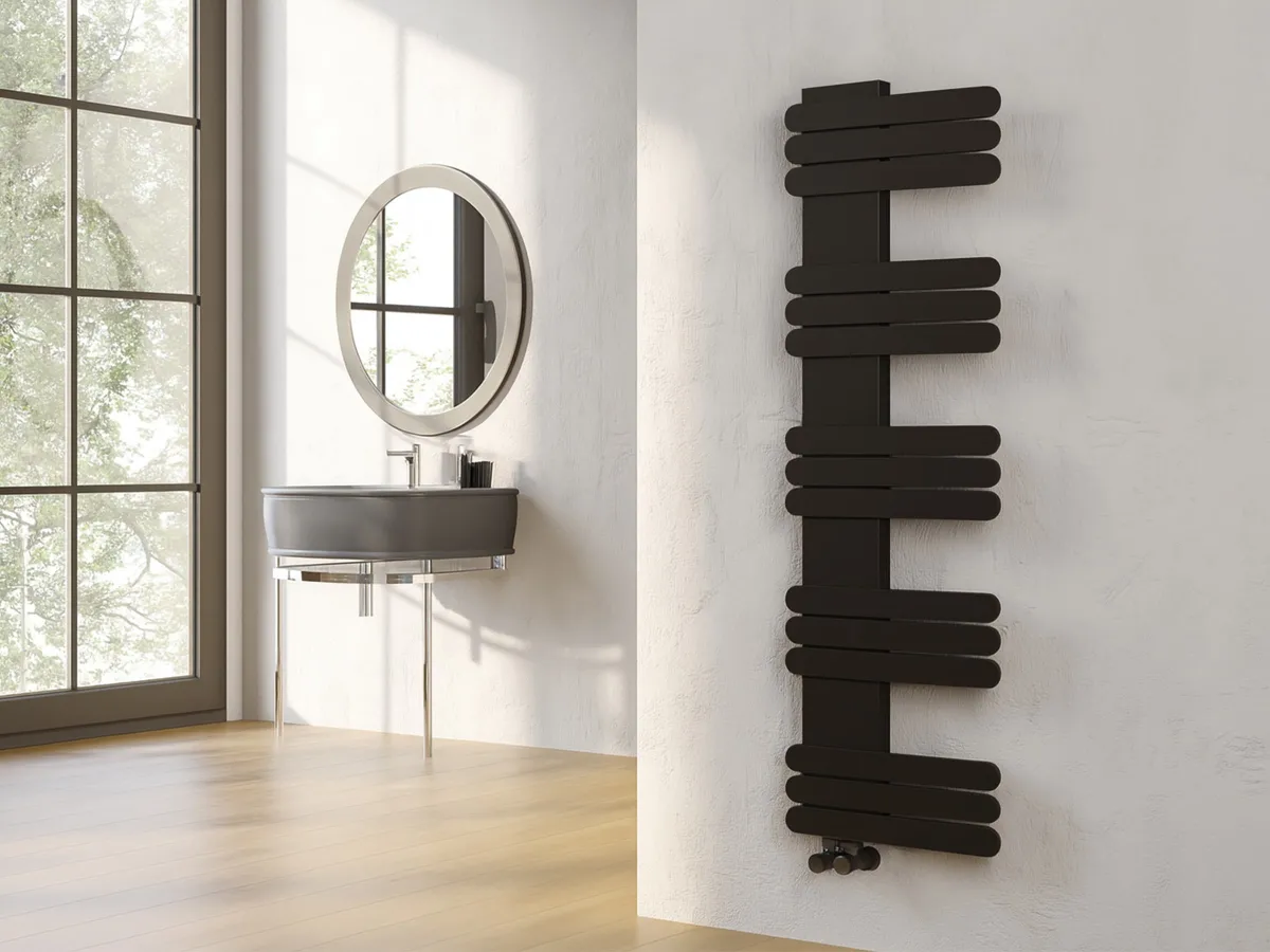 Uscător de prosoape de design LOJIMAX colecția NUMMO 1120x500 mm, Negru