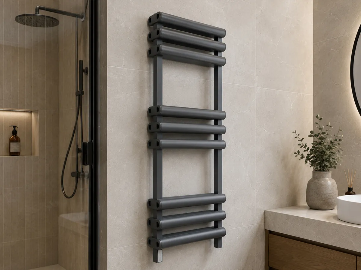 Uscător de prosoape de design LOJIMAX colecția VERO 1200x500 mm, Antracit