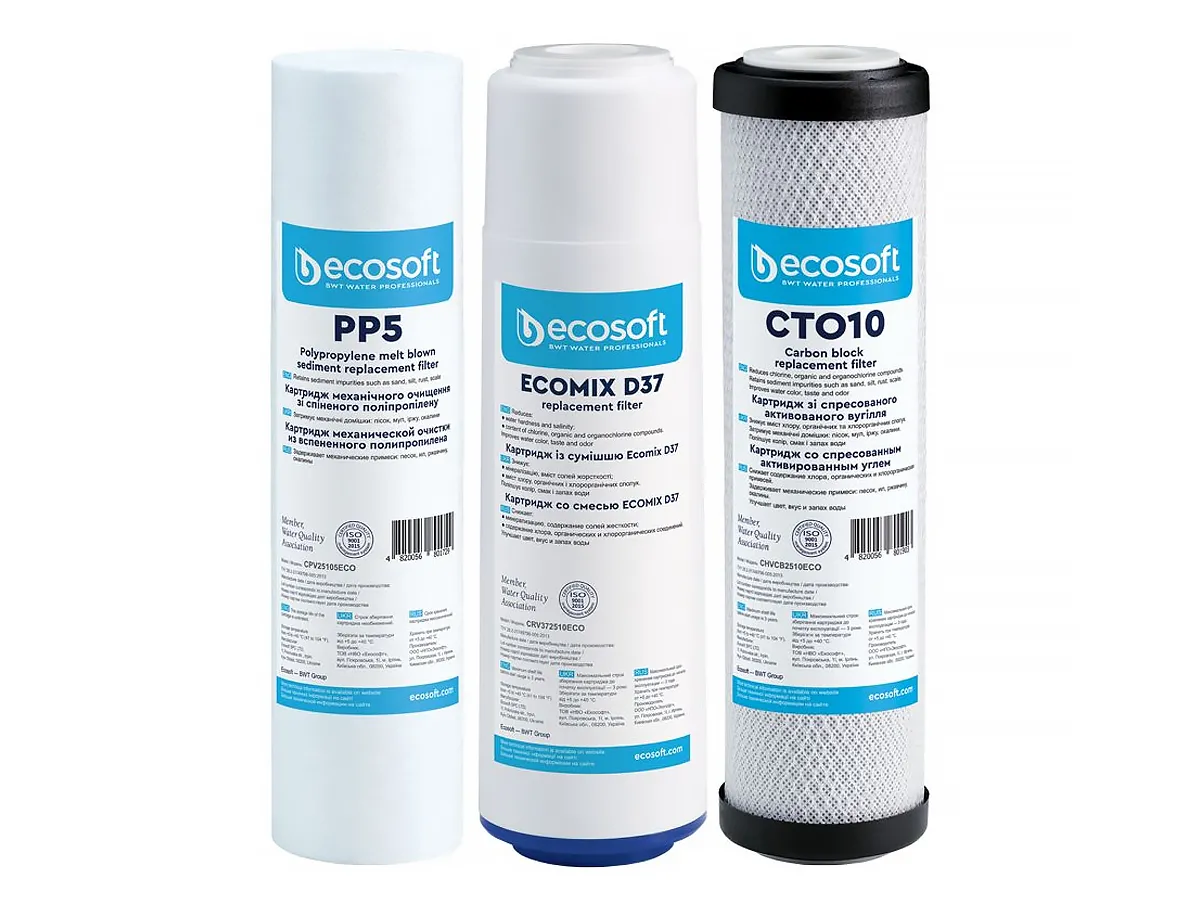 Set de catruse ecomix pentru sistem triplu de curatarea a apei ECOSOFT (FMV3ECOEXP)