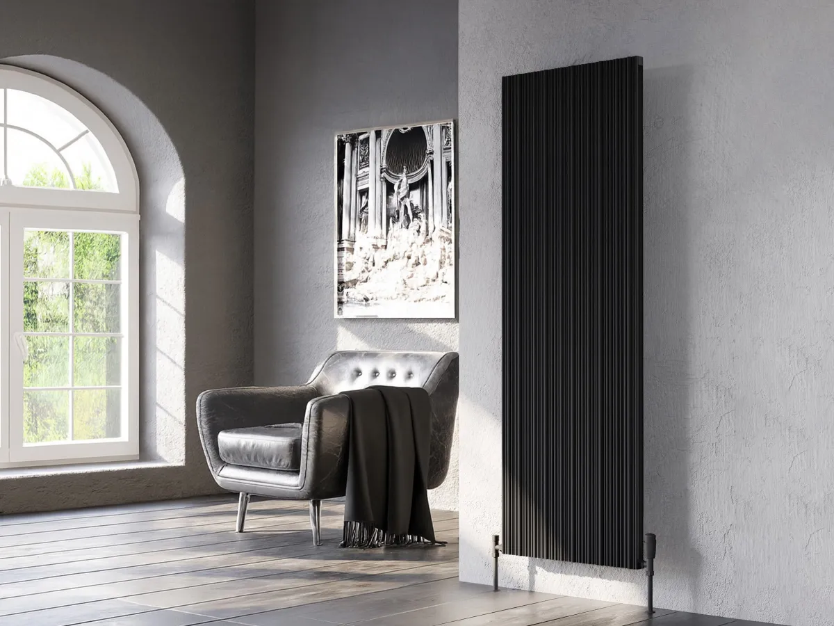 Calorifer decorativ LOJIMAX colecția BAMBOO DOUBLE 1400x359 mm, Negru