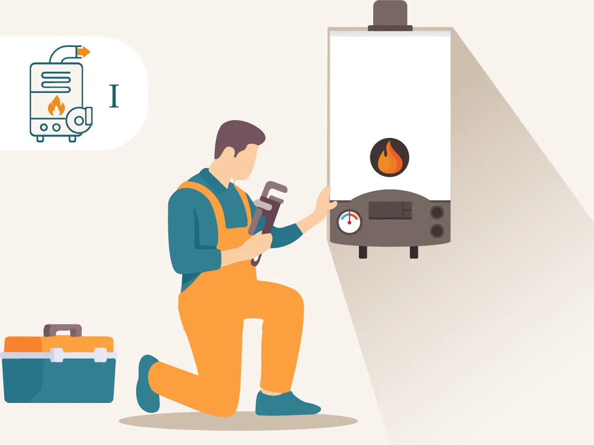 Стандартный монтаж одноконтурного газового котла мощностью 33-50 кВт