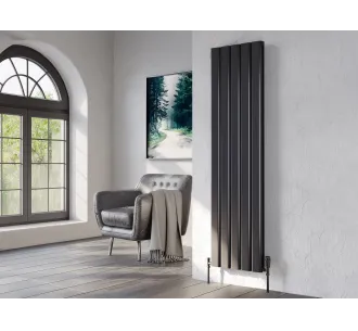 Calorifer decorativ LOJIMAX colecția DIAMOND DOUBLE 1400x496 mm, Negru