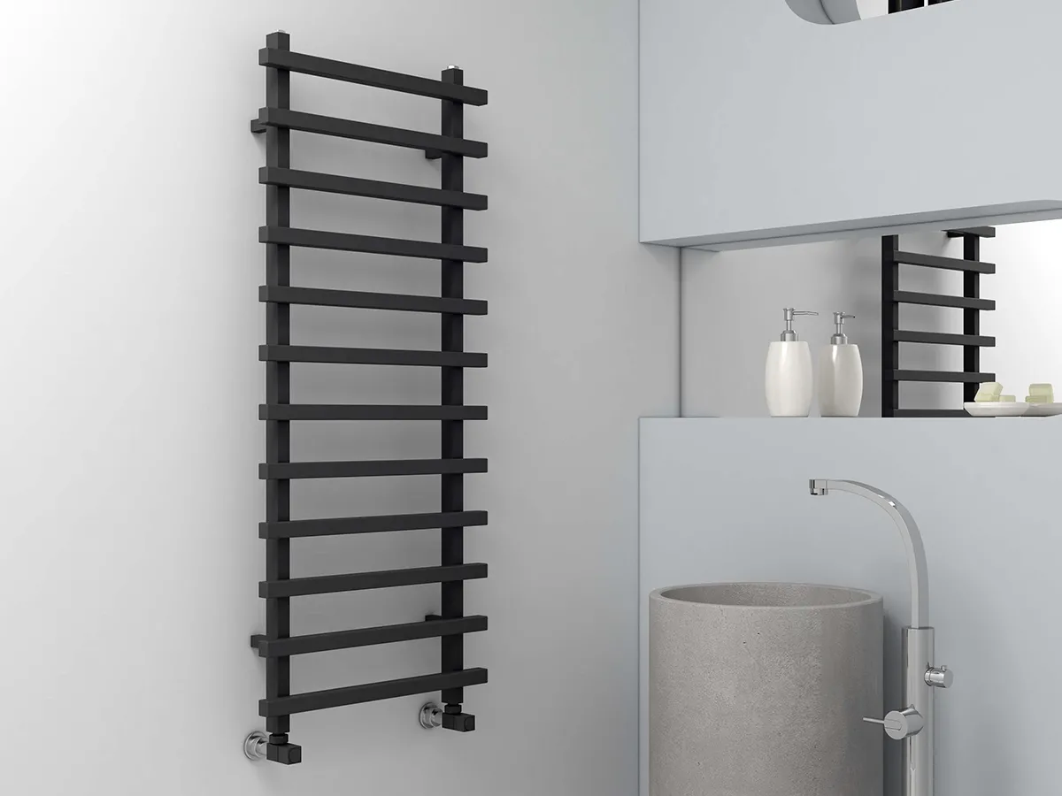 Uscător de prosoape de design CARISA, colecția BARON L, 800x500 mm, NEGRU