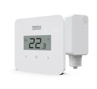 Termostat de cameră fără fir, programabil, cu ciclu săptămânal Tech EU T-2.2 (alb)
