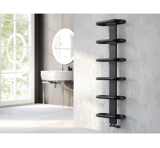 Uscător de prosoape de design LOJIMAX colecția TEOS 910x400 mm, Negru