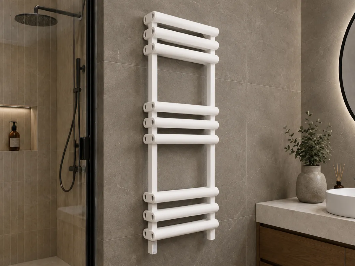 Uscător de prosoape de design LOJIMAX colecția VERO 1200x400 mm, Alb