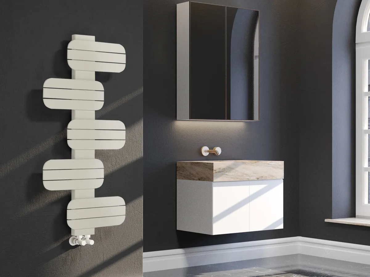 Uscător de prosoape de design LOJIMAX colecția BAMITO 1276x500 mm, Lemon