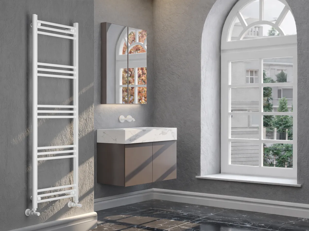 Uscător de prosoape de design LOJIMAX colecția LODOS 1480x500 mm, Alb