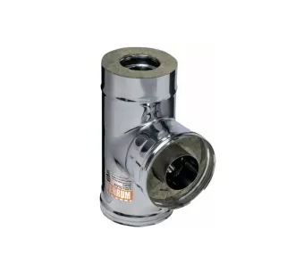 Тройник дымоходный 90° утеплённый FERRUM d.130-200 мм (inox 430/0,5 мм)