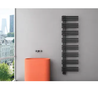 Uscător de prosoape de design CARISA, colecția TERRA, 852x500 mm, NEGRU