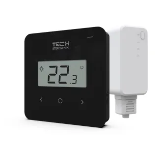 Беспроводной комнатный программируемый термостат с недельным циклом Tech EU T-2.2 (чёрный)