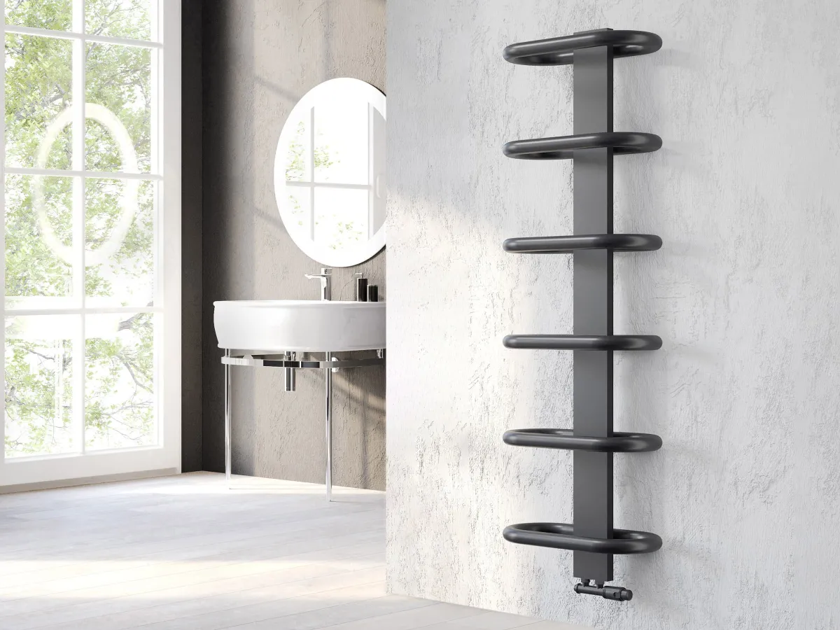 Uscator de prosoape decorativ LOJIMAX, colectie TEOS Antracit mat
