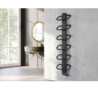 Uscător de prosoape de design LOJIMAX colecția PEARL 1010x400 mm, Negru