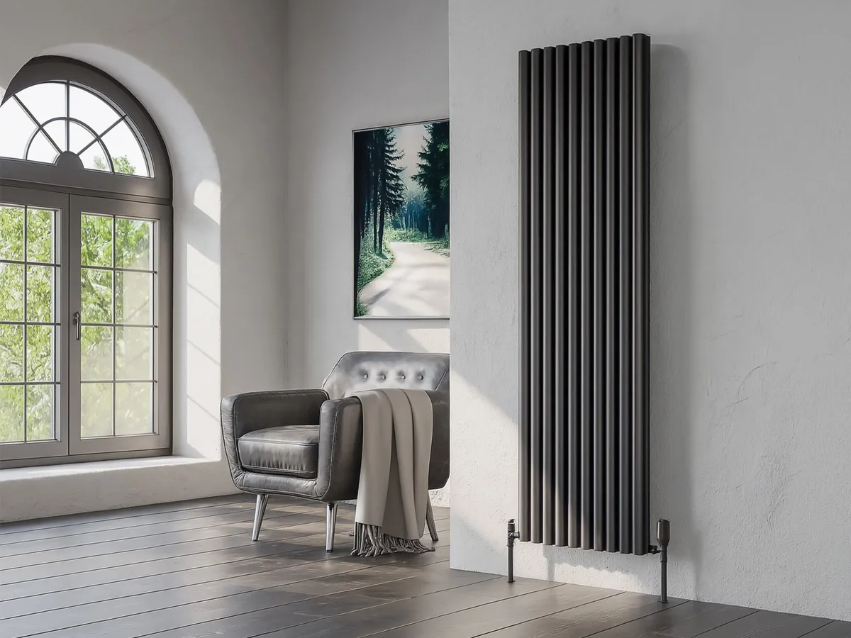 Calorifer decorativ LOJIMAX colecția BELLA DOUBLE 1800x404 mm, Negru