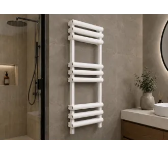 Uscător de prosoape de design LOJIMAX colecția VERO 700x500 mm, Alb