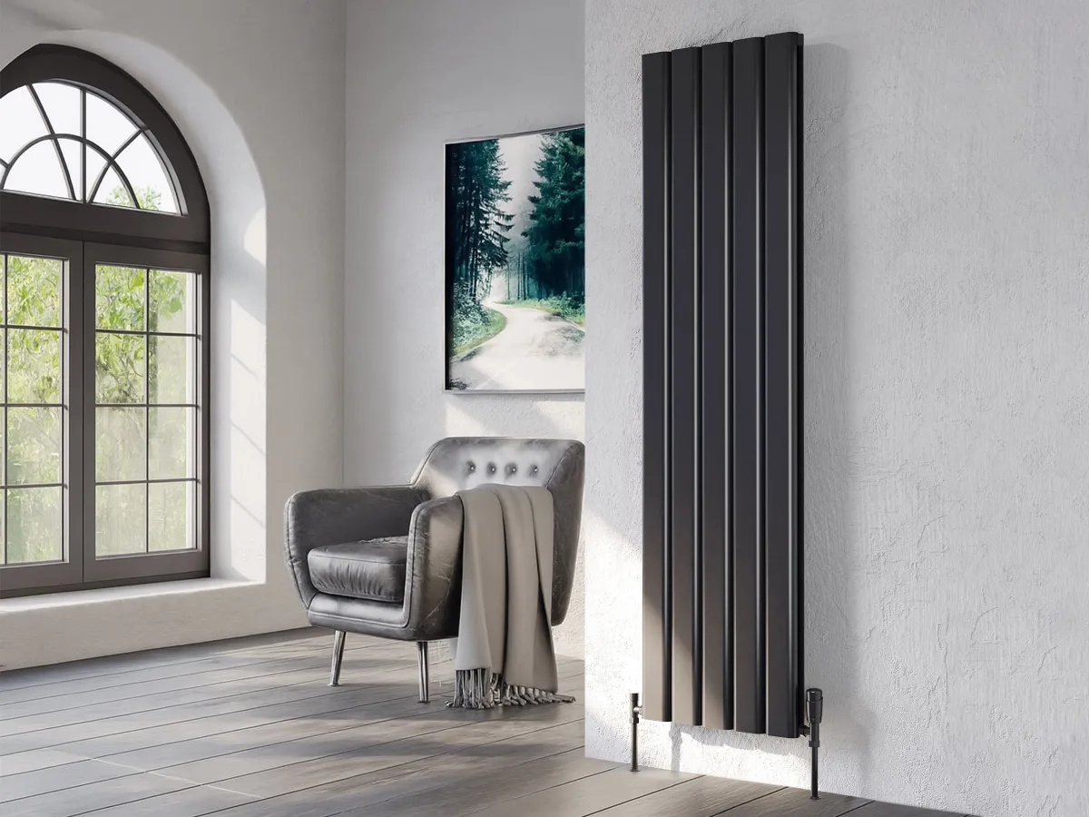 Calorifer decorativ LOJIMAX colecția DIAMOND DOUBLE 1400x496 mm, Negru