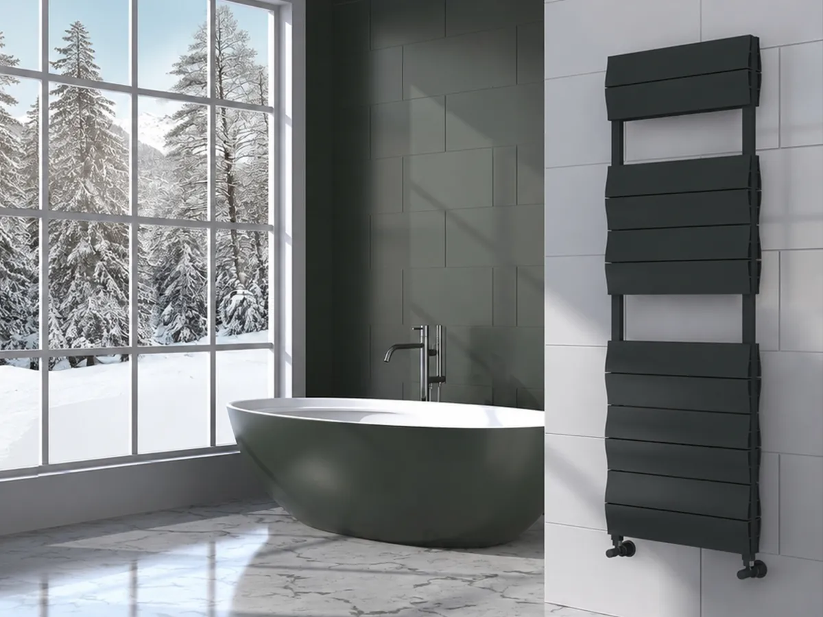 Uscător de prosoape de design LOJIMAX colecția LIA DOUBLE 1000x500 mm, Antracit