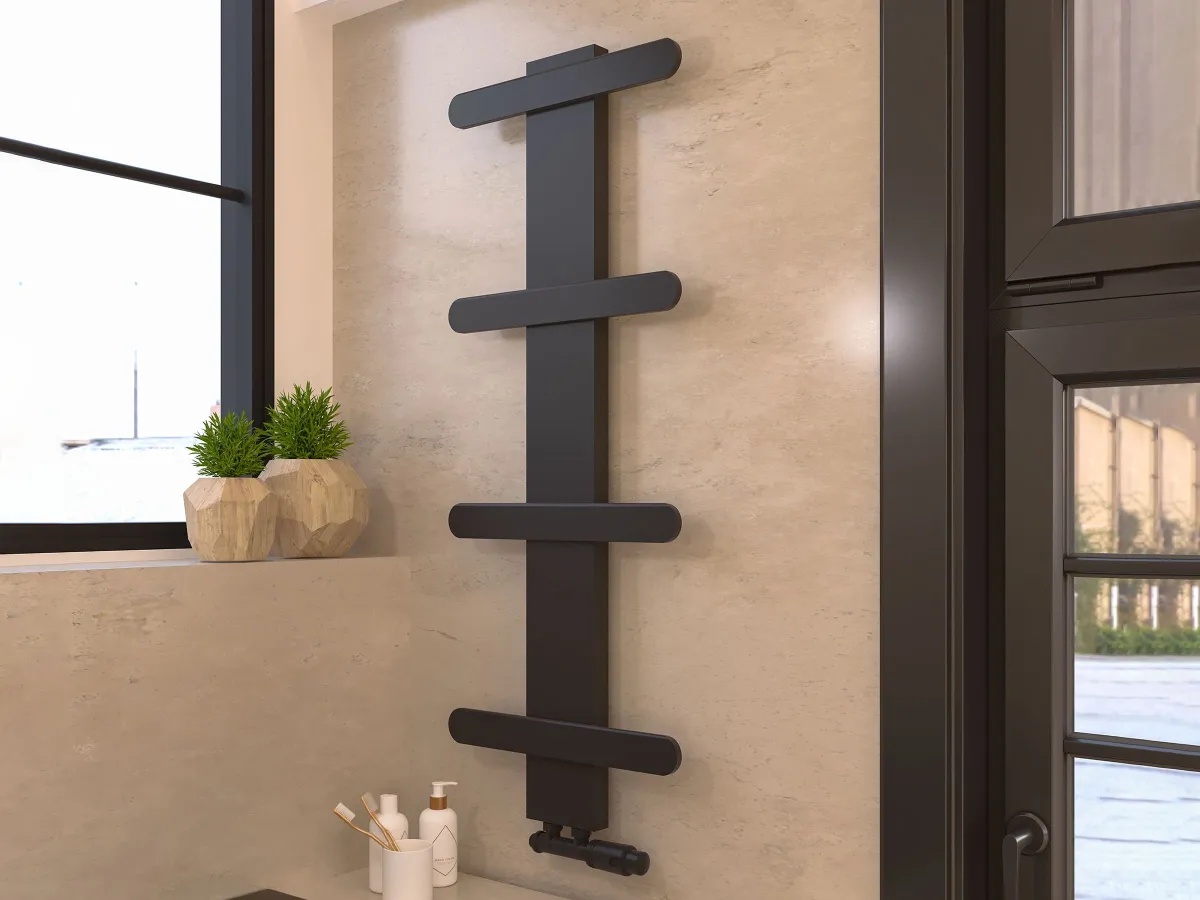 Uscător de prosoape de design LOJIMAX colecția BALLOSS STYLE 1140x500 mm, Negru