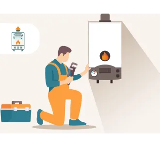 Стандартный монтаж атмосферного газового котла (без вентилятора) мощностью 20-32 кВт