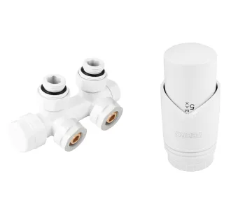 Robinet cal dublu Ferro 16*2 White + cap termo GT30