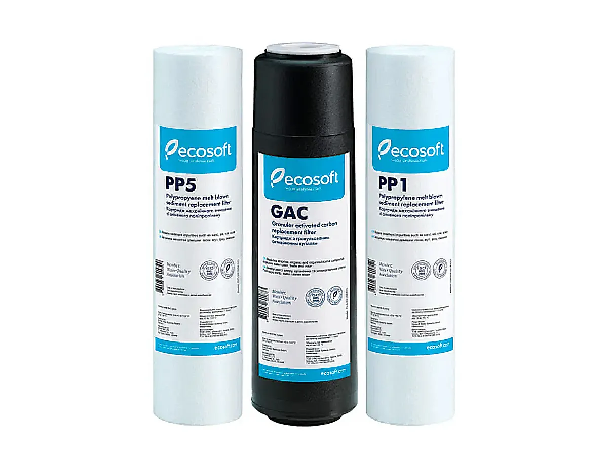 Set de cartuse prefiltrare pentru sistem cu osmoza inversa ECOSOFT (1-2-3) (CPV3ECOEXP)
