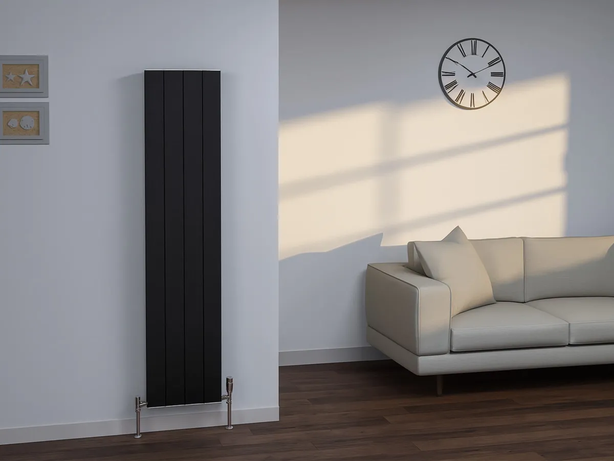 Calorifer decorativ  LOJIMAX colecția KALSEDON DOUBLE 1600x470 mm, BLACK SATIN